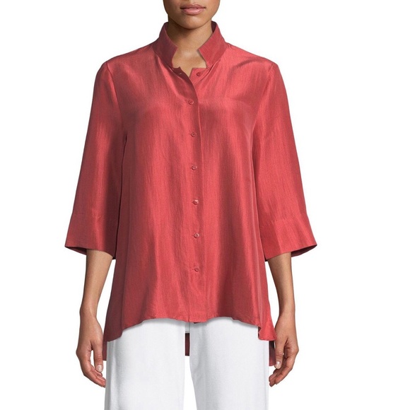 eileen fisher silk dupioni top